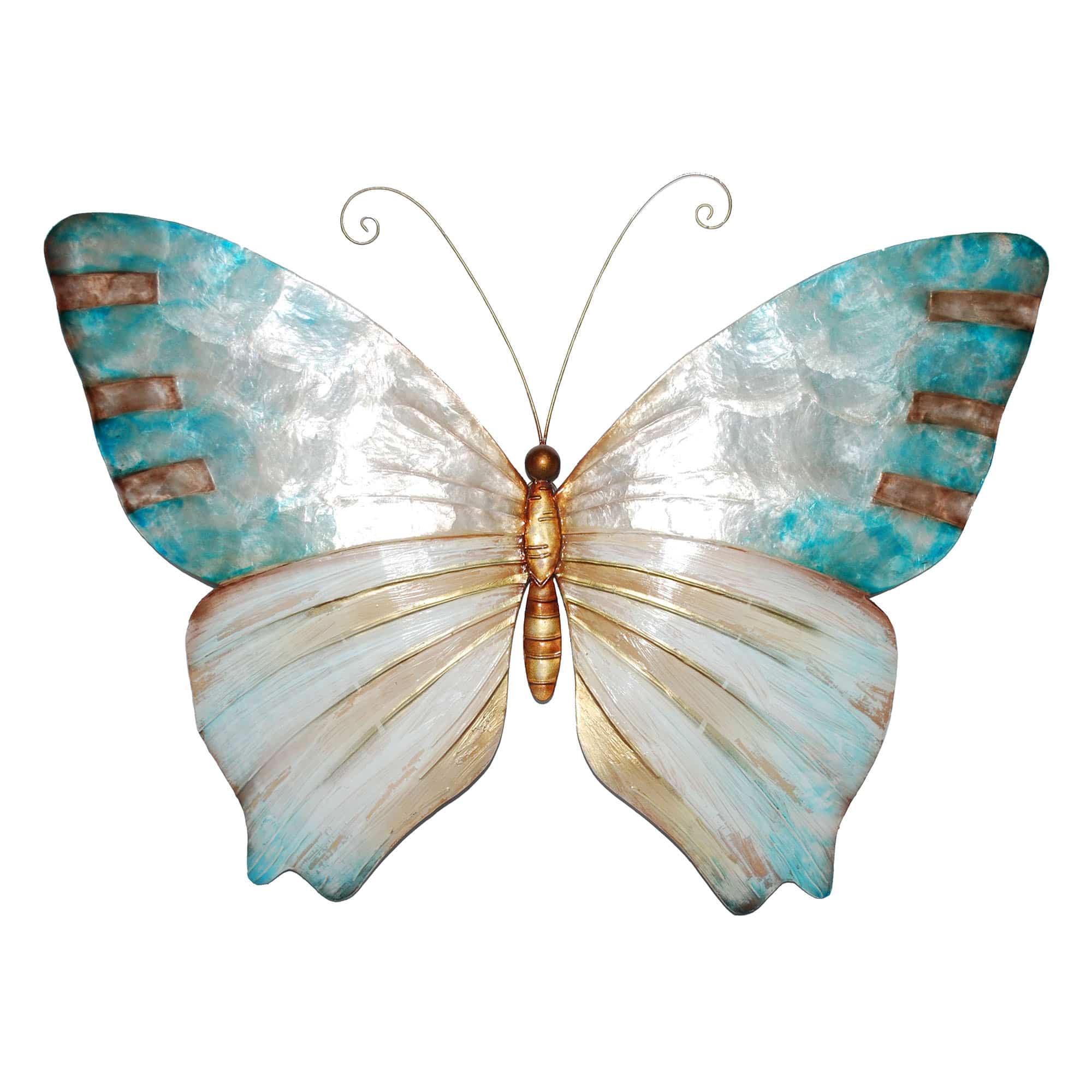 Butterfly Wall Decor Pearl And Soft Aqua <br>(Item # m2004) - Image 4