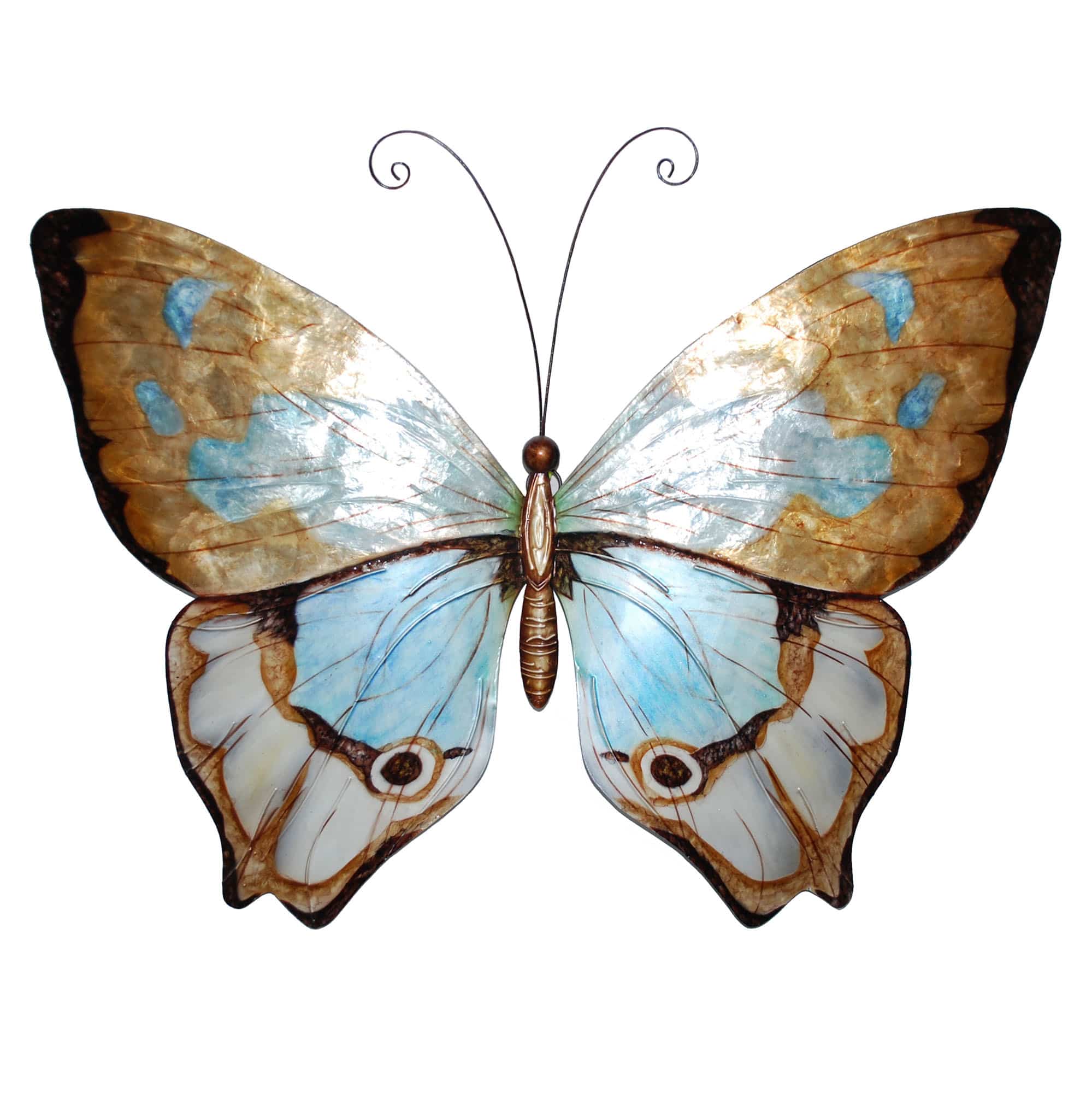 Butterfly Wall Decor Copper With Aqua <br>(Item # m2006) - Image 4