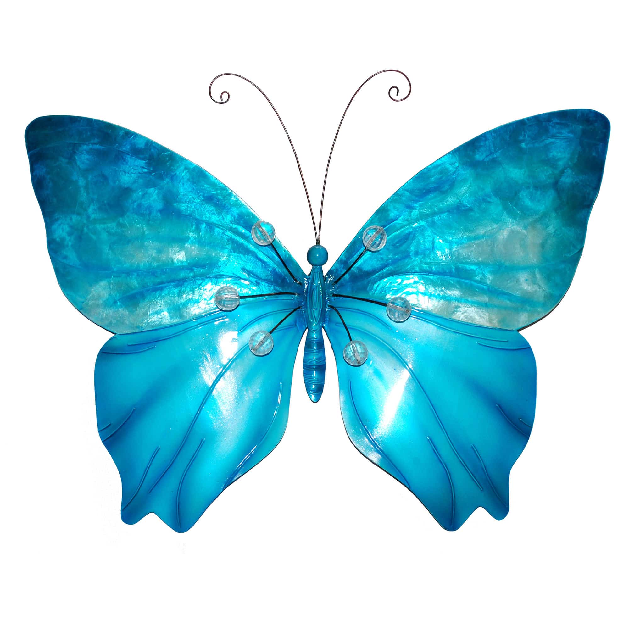 Butterfly Wall Decor Sea Blue With Beads <br>(Item # m2016) - Image 4