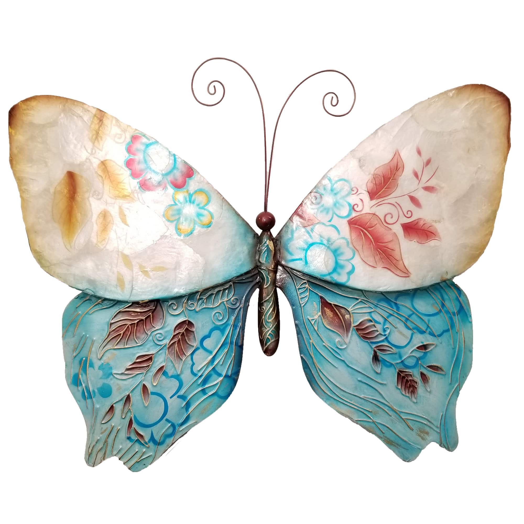 Butterfly Wall Decor Blue And Pearl <br>(Item # m2028) - Image 4
