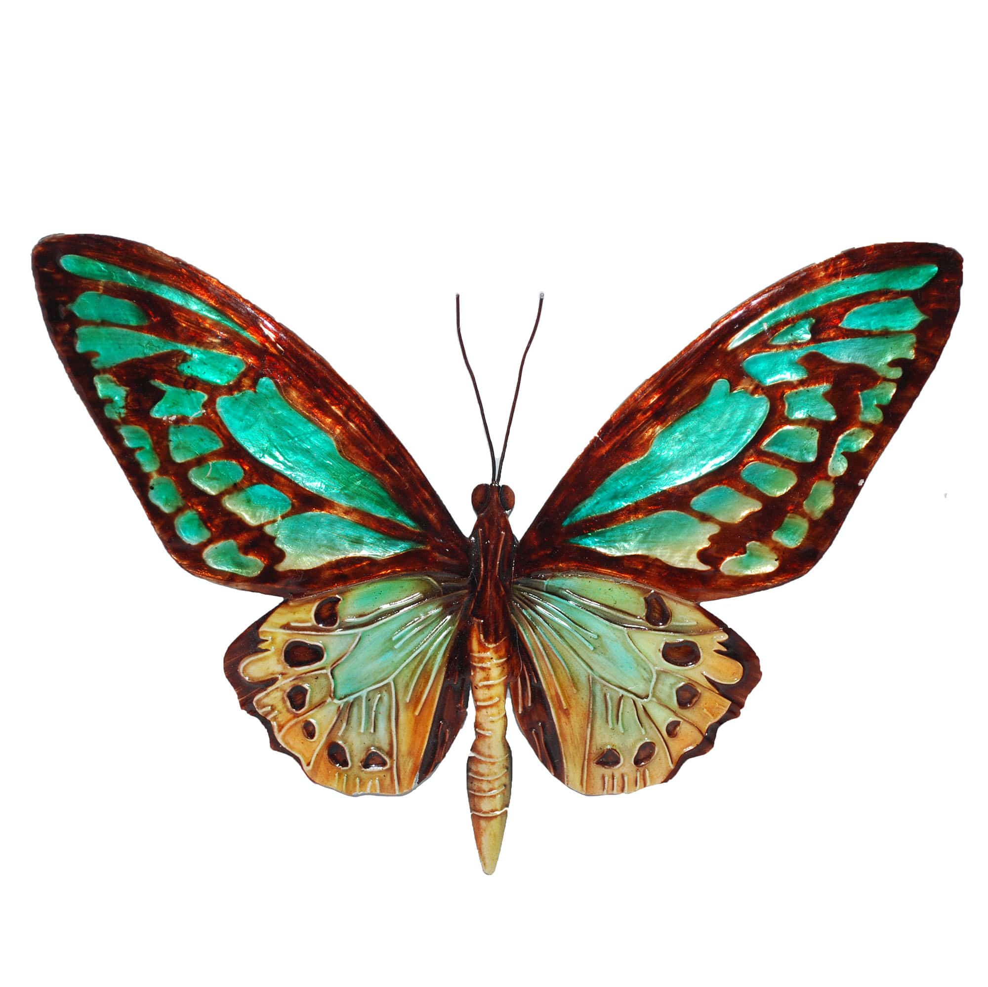 Butterfly Wall Decor Aqua And Gold <br>(Item # m2052) - Image 4