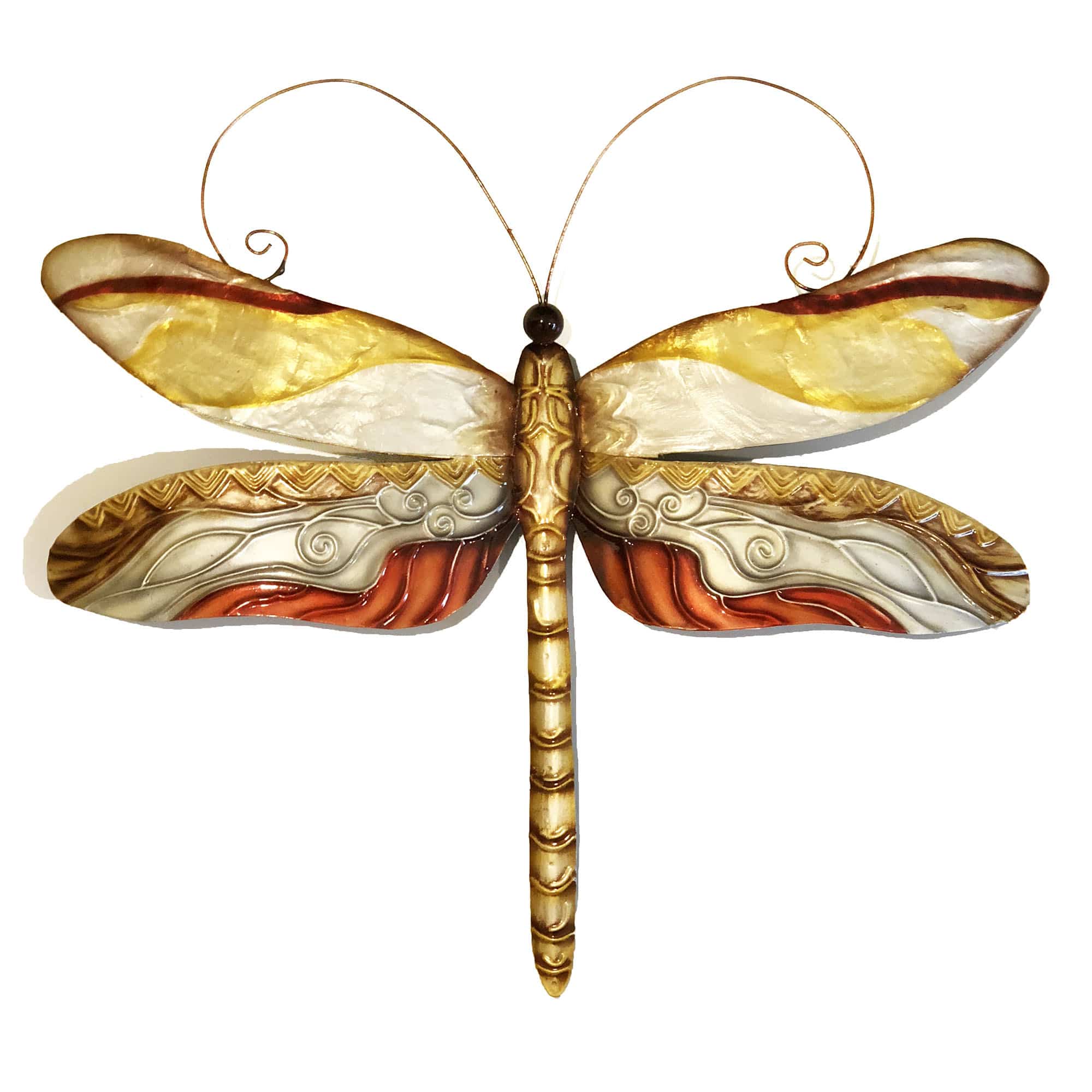 Dragonfly Wall Decor Pearl Tan And Brown <br>(Item # m4018) - Image 4