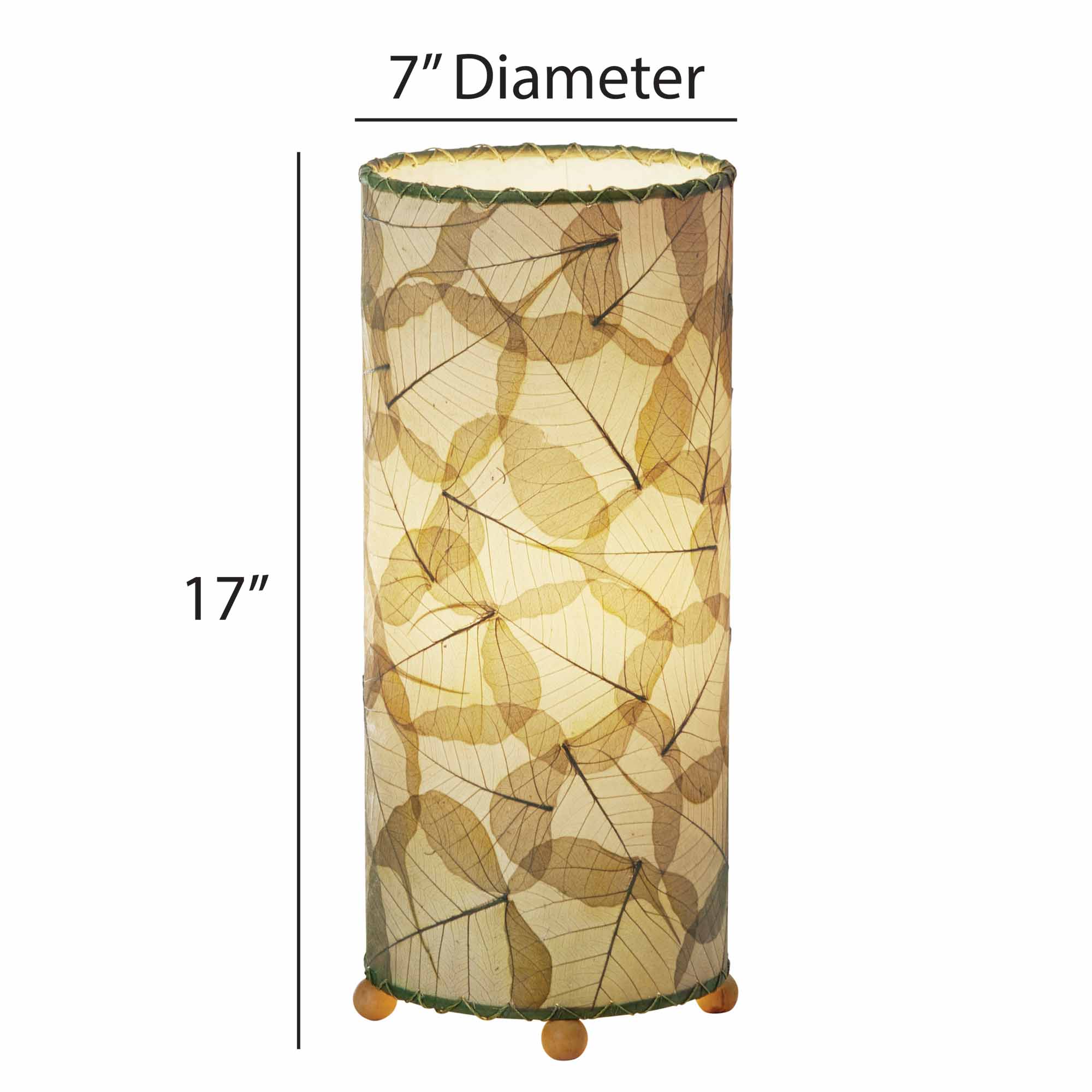 Crafted by the artisans of Eangee Home Design, the Banyan Table Lamp in green against a clean backdrop, featuring wrought iron frame, eco friendly.