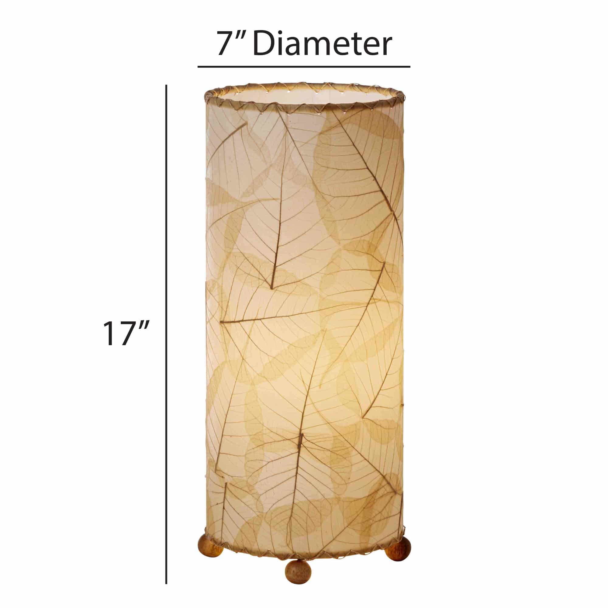 Crafted by the artisans of Eangee Home Design, the Banyan Table Lamp in natural against a clean backdrop, featuring wrought iron frame, eco friendly.