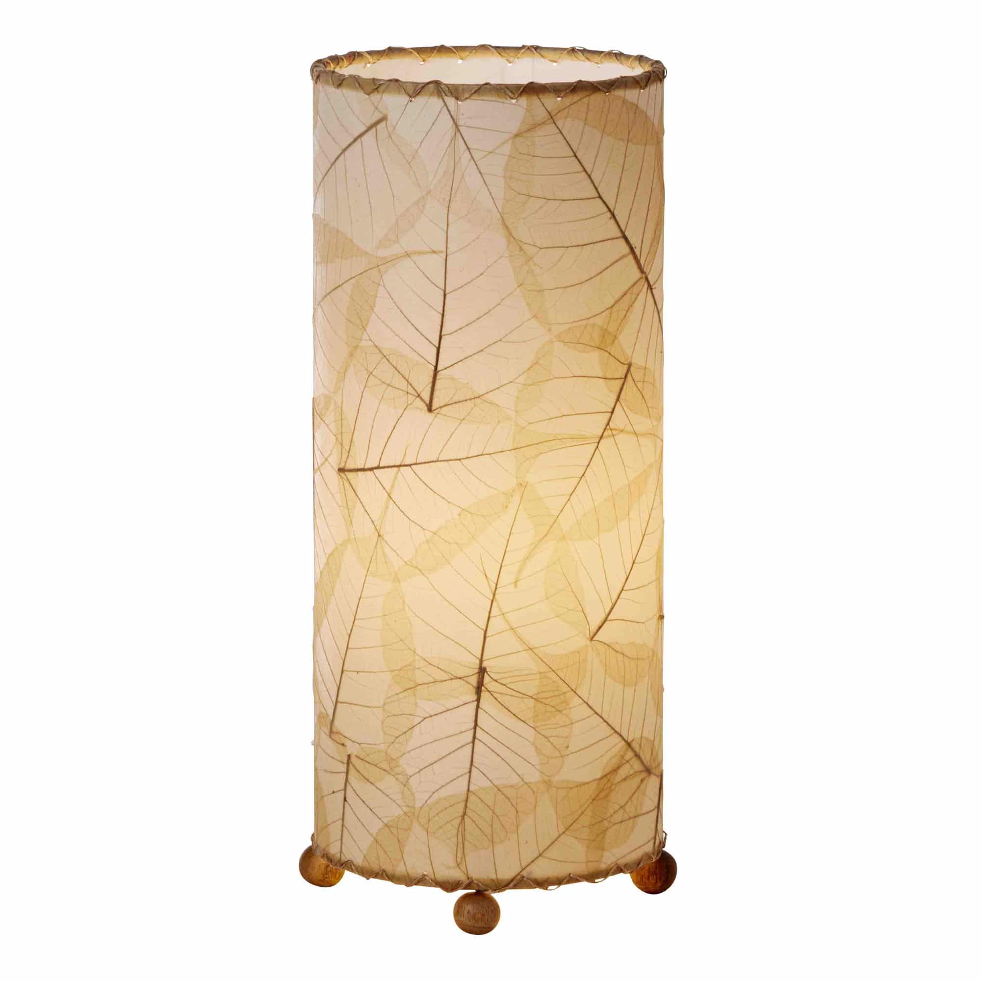 Crafted by the artisans of Eangee Home Design, the Banyan Table Lamp in natural against a clean backdrop, featuring wrought iron frame, eco friendly.