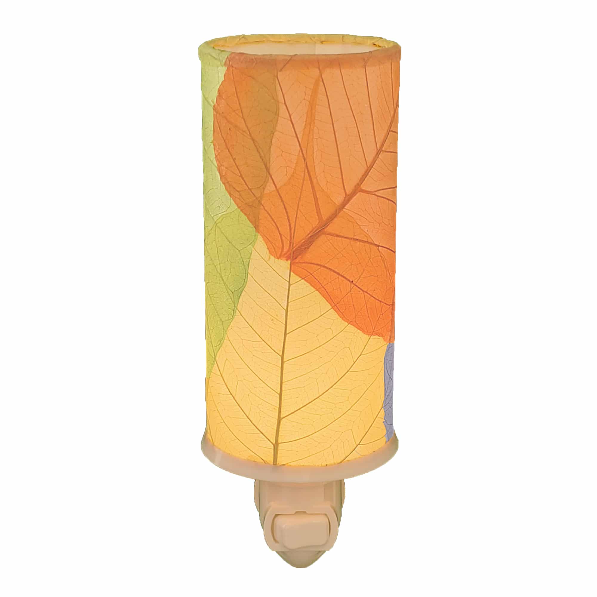 Crafted by the artisans of Eangee Home Design, the Cylinder Nightlight in multi color against a clean backdrop, featuring handcrafted detailing, fair trade, eco friendly.