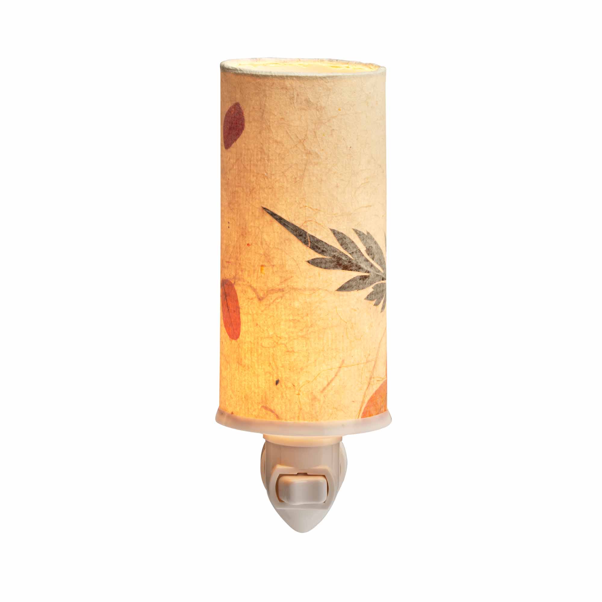 Crafted by the artisans of Eangee Home Design, the Paper Nightlight Acacia in natural against a clean backdrop, featuring recycled paper shade, sustainably sourced, handcrafted, recycled materials.