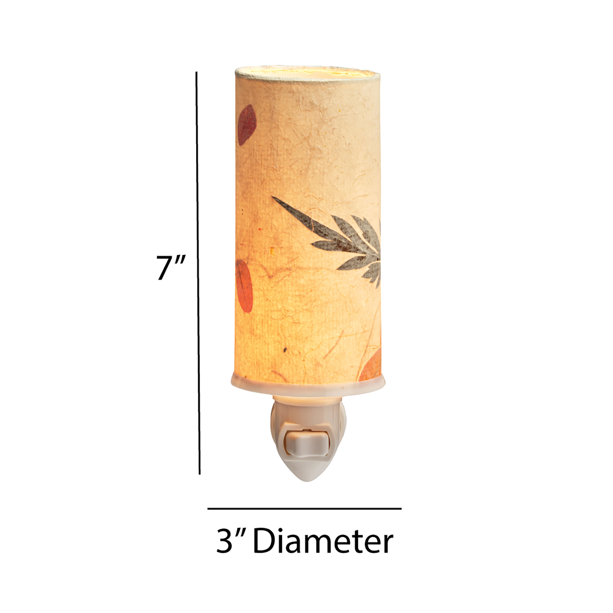 Crafted by the artisans of Eangee Home Design, the Paper Nightlight Acacia in natural against a clean backdrop, featuring recycled paper shade, sustainably sourced, handcrafted, recycled materials.