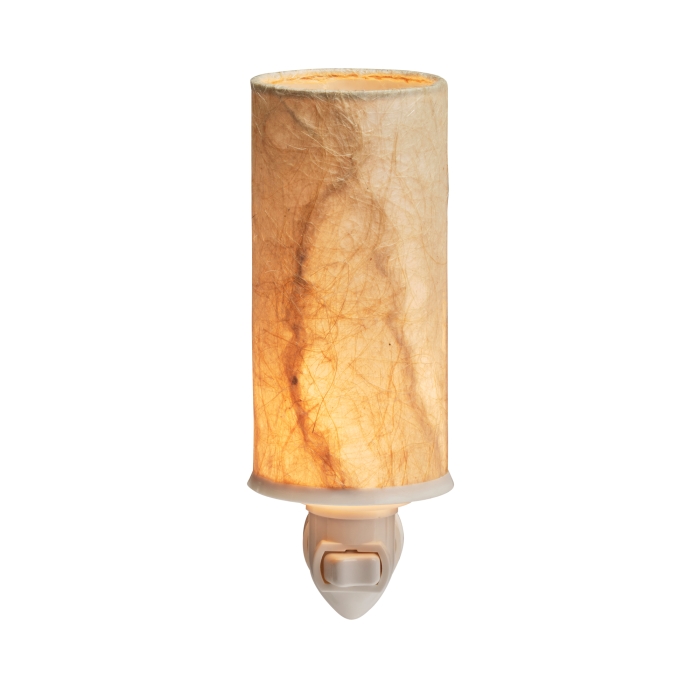Crafted by the artisans of Eangee Home Design, the Paper Nightlight Wave in natural against a clean backdrop, featuring recycled paper shade, sustainably sourced, handcrafted, recycled materials.