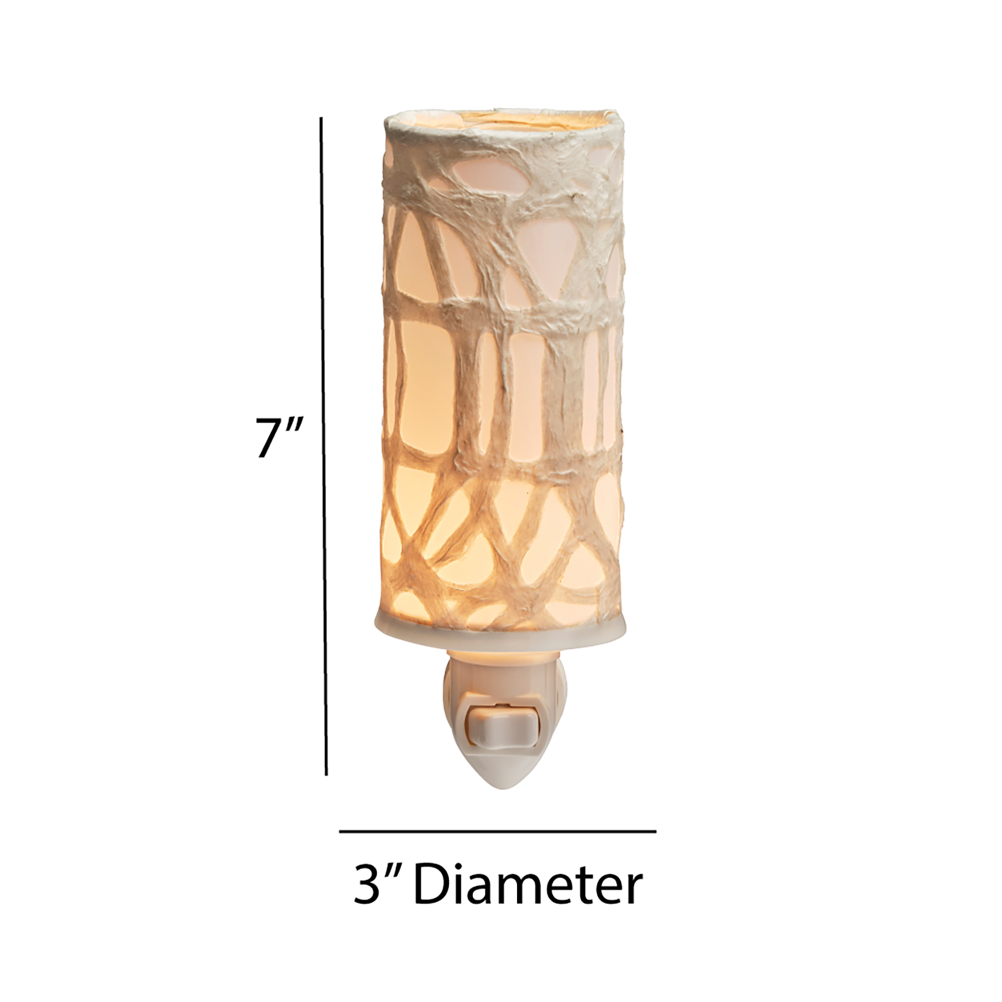 Crafted by the artisans of Eangee Home Design, the Paper Nightlight Arches in natural against a clean backdrop, featuring recycled paper shade, sustainably sourced, handcrafted, recycled materials.