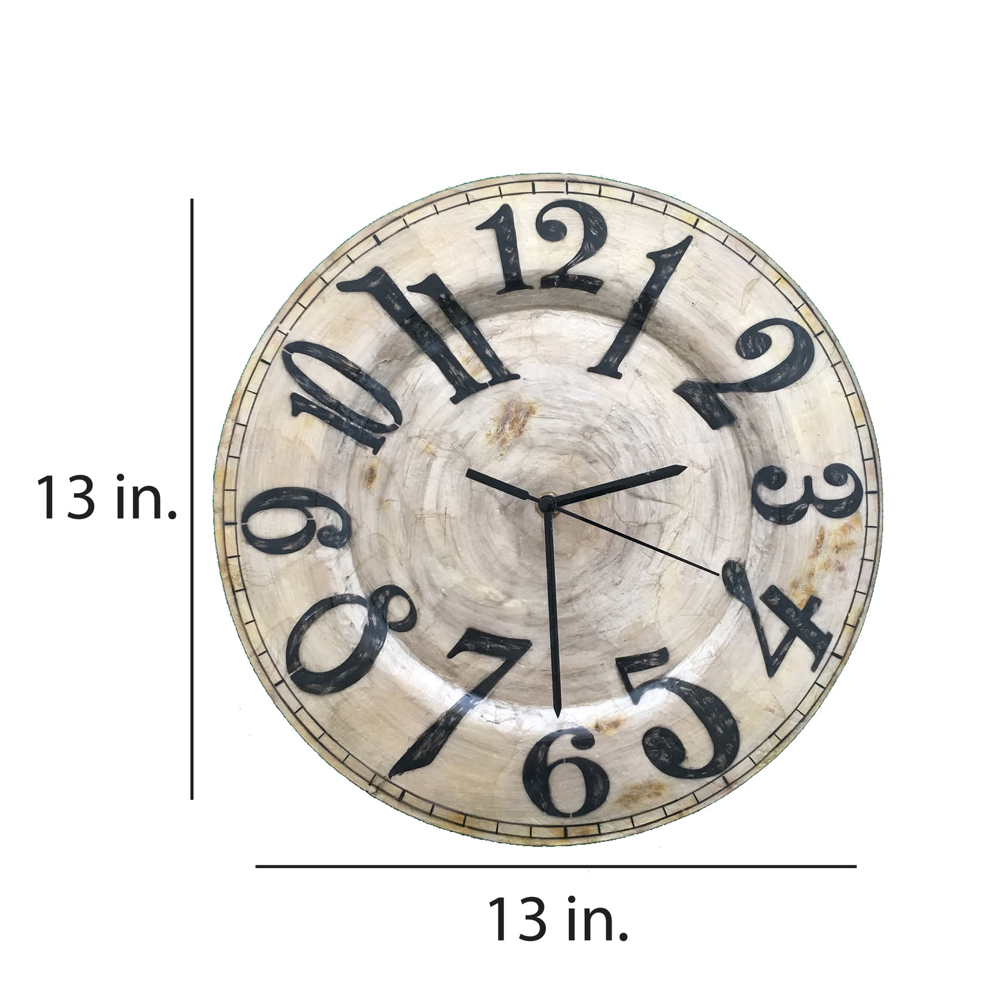 Clock Wall Decor Pearl With Black Numbers <br>(Item # m1502) - Image 3