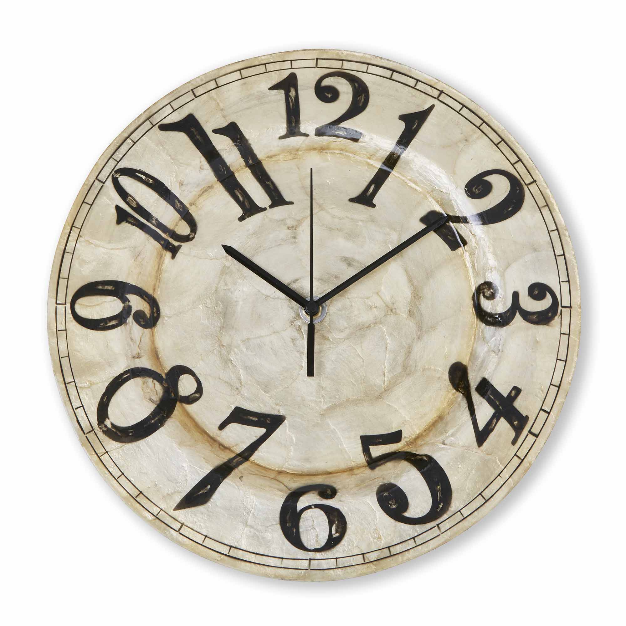 Clock Wall Decor Pearl With Black Numbers <br>(Item # m1502) - Image 4