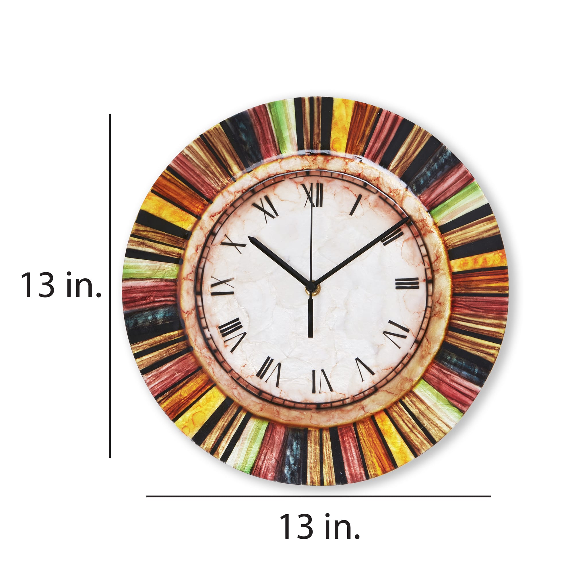 Clock Wall Decor Multicolor Face <br>(Item # m1505) - Image 3
