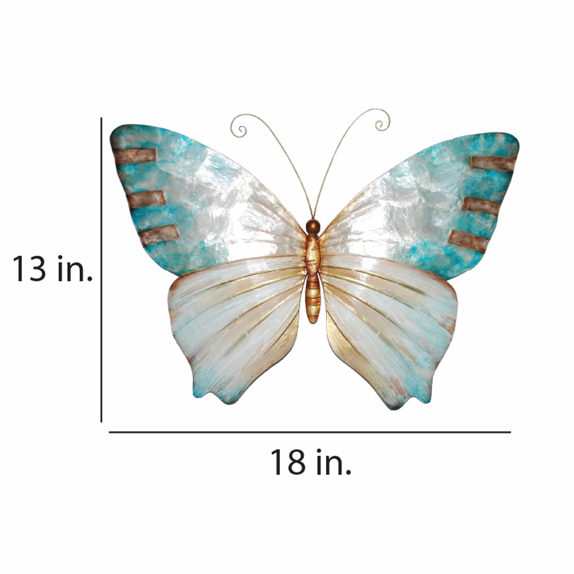 Butterfly Wall Decor Pearl And Soft Aqua <br>(Item # m2004) - Image 3