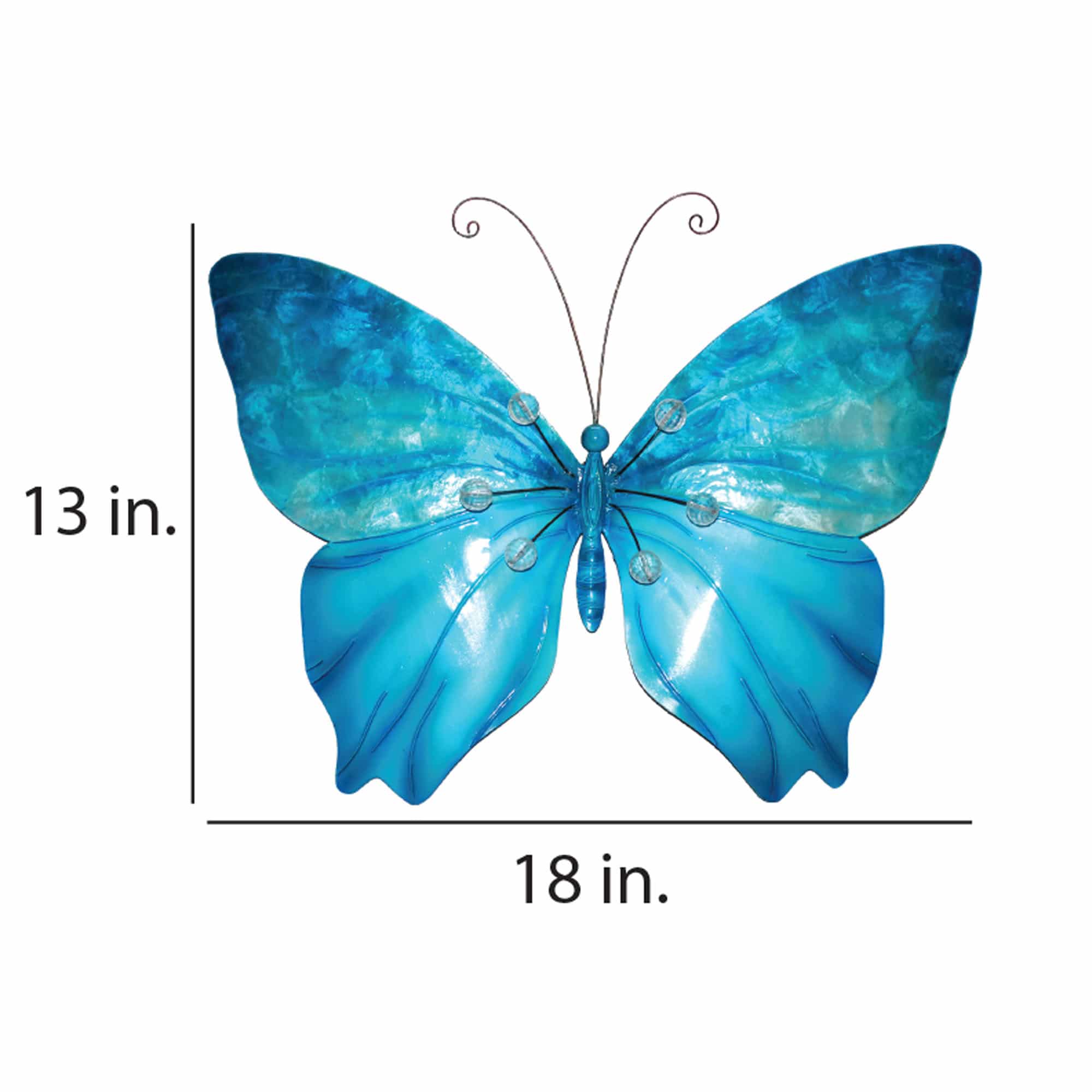 Butterfly Wall Decor Sea Blue With Beads <br>(Item # m2016) - Image 3