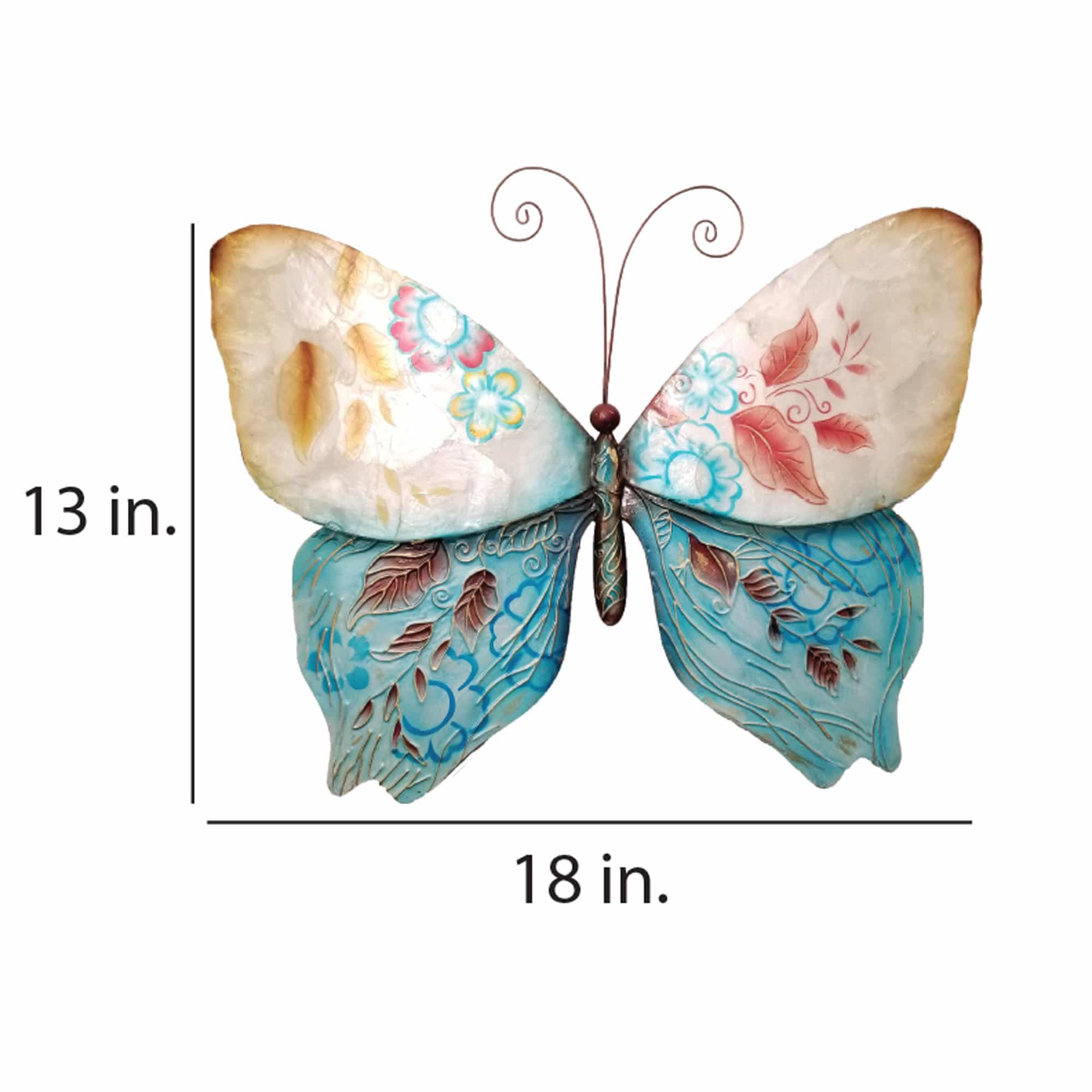 Butterfly Wall Decor Blue And Pearl <br>(Item # m2028) - Image 3