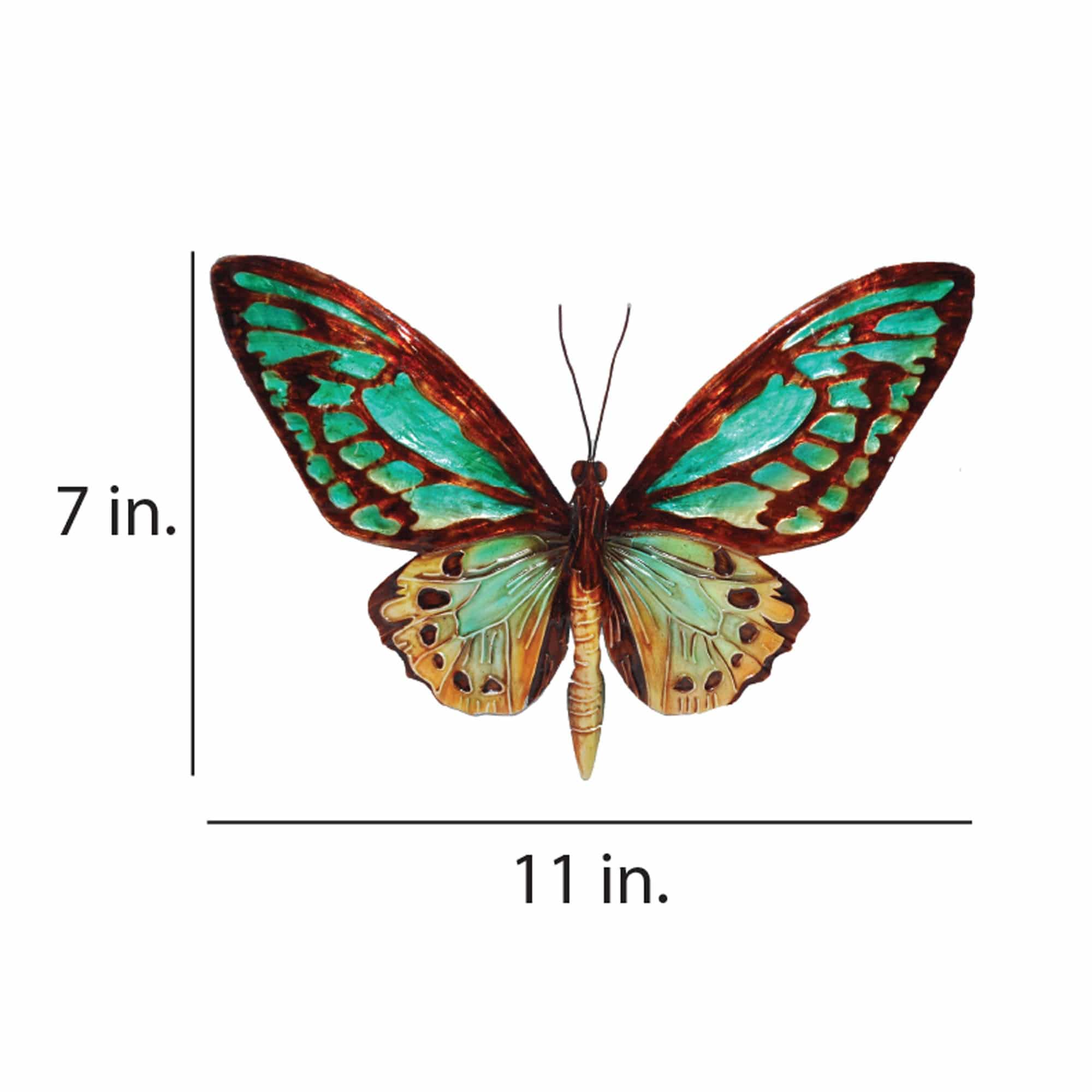 Butterfly Wall Decor Aqua And Gold <br>(Item # m2052) - Image 3