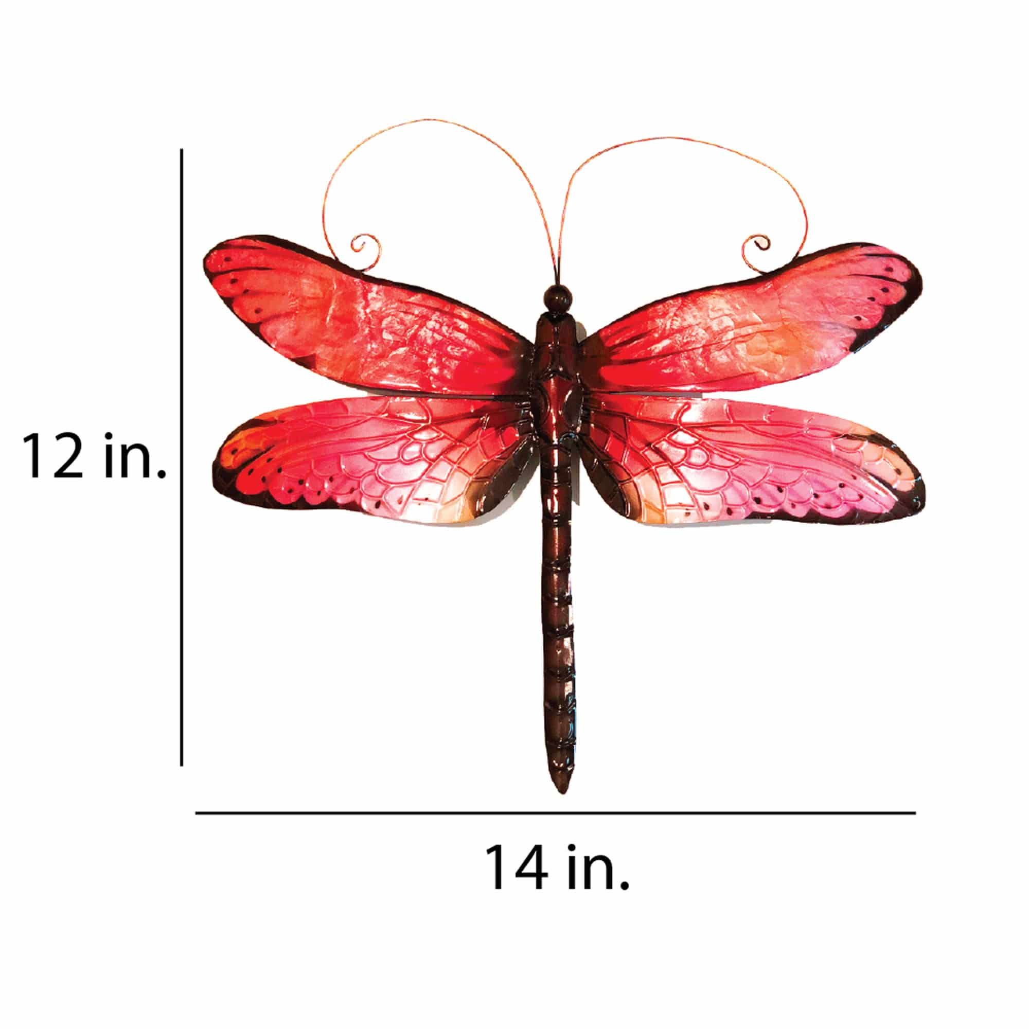 Dragonfly Wall Decor Red And Black <br>(Item # m4029) - Image 3