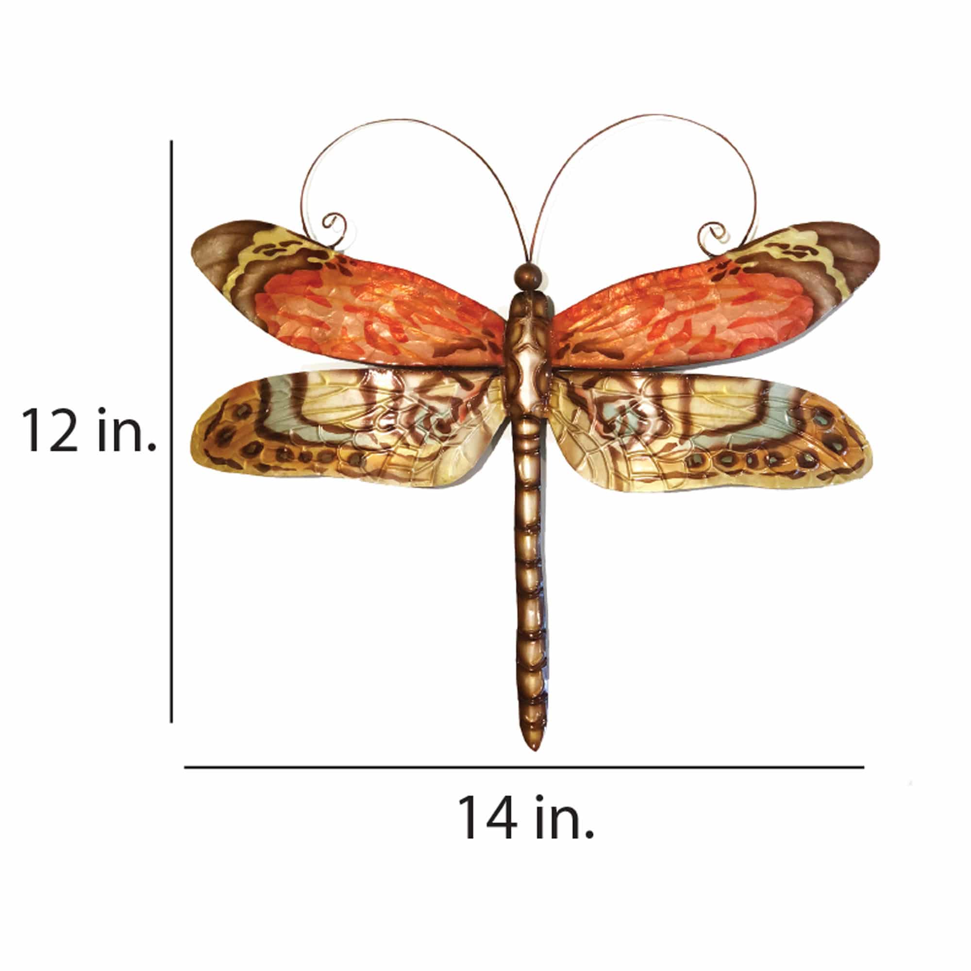 Dragonfly Wall Decor Red Multi Color <br>(Item # m4032) - Image 3