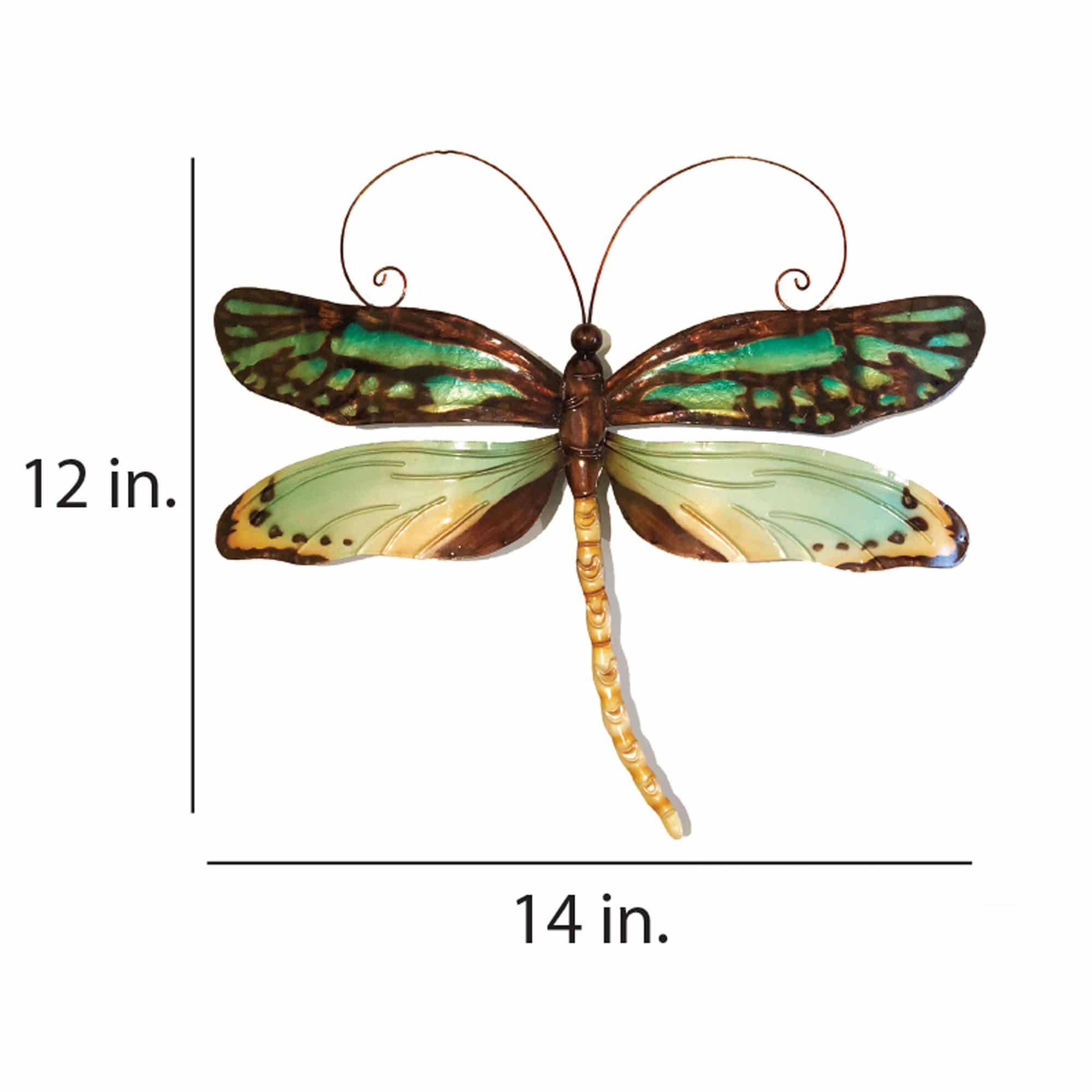Dragonfly Wall Decor Aqua And Gold <br>(Item # m4034) - Image 3