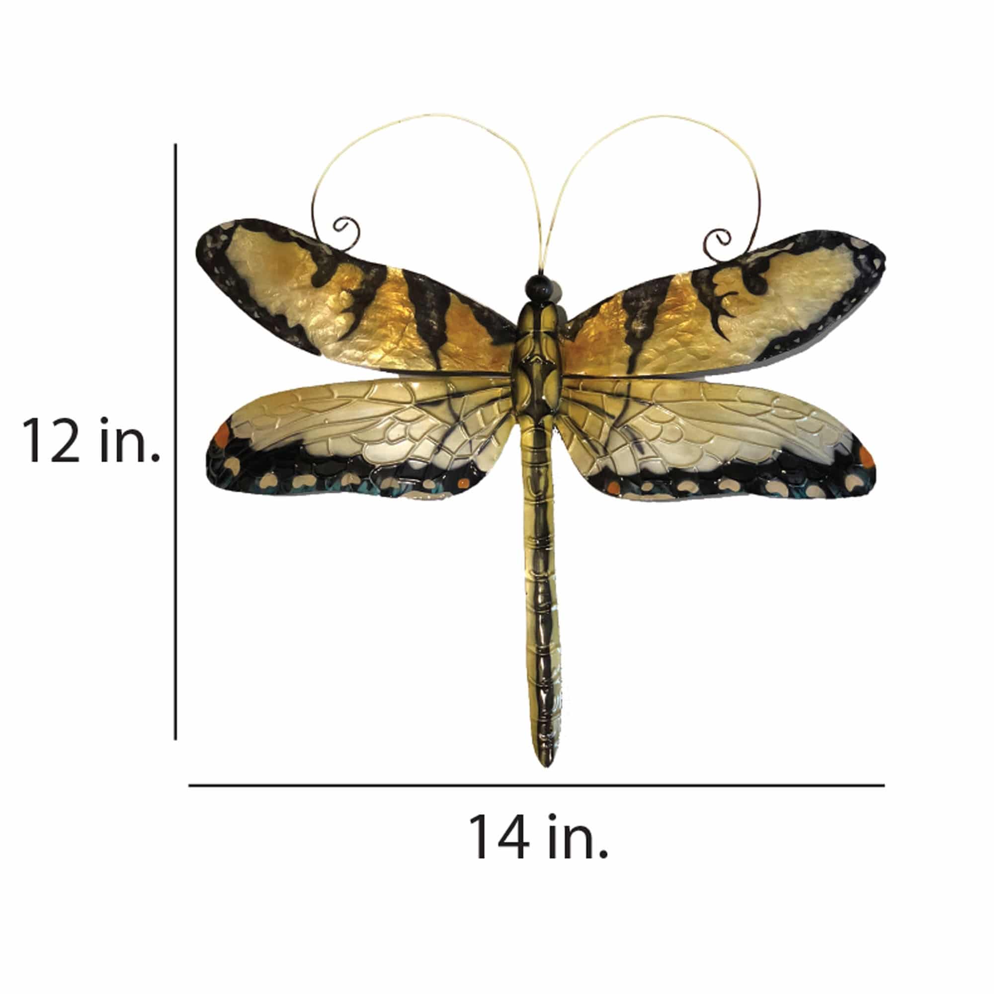 Dragonfly Wall Decor Gold And Blue <br>(Item # m4035) - Image 3