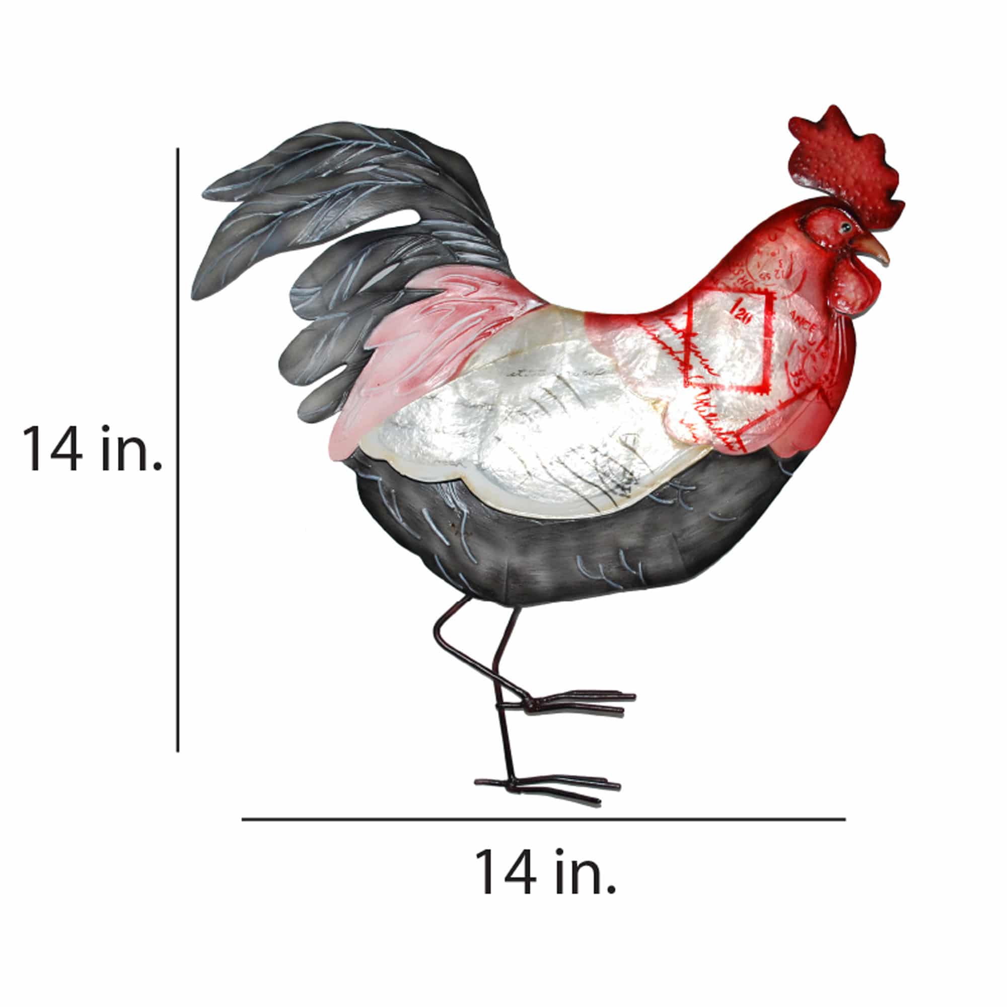 Rooster Wall Decor Red White And Blue <br>(Item # m7009) - Image 3