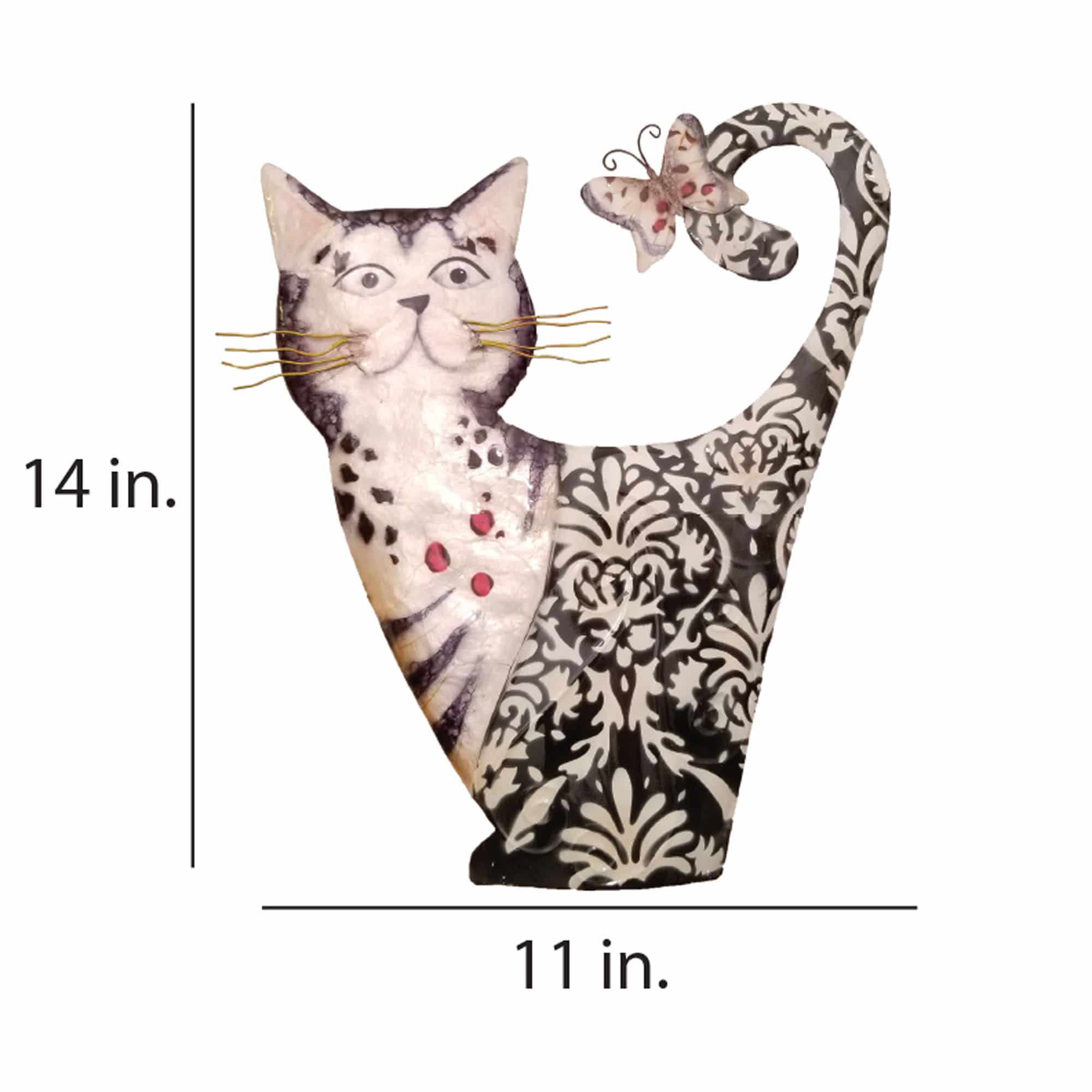 Cat Wall Decor White And Black <br>(Item # m7014) - Image 3