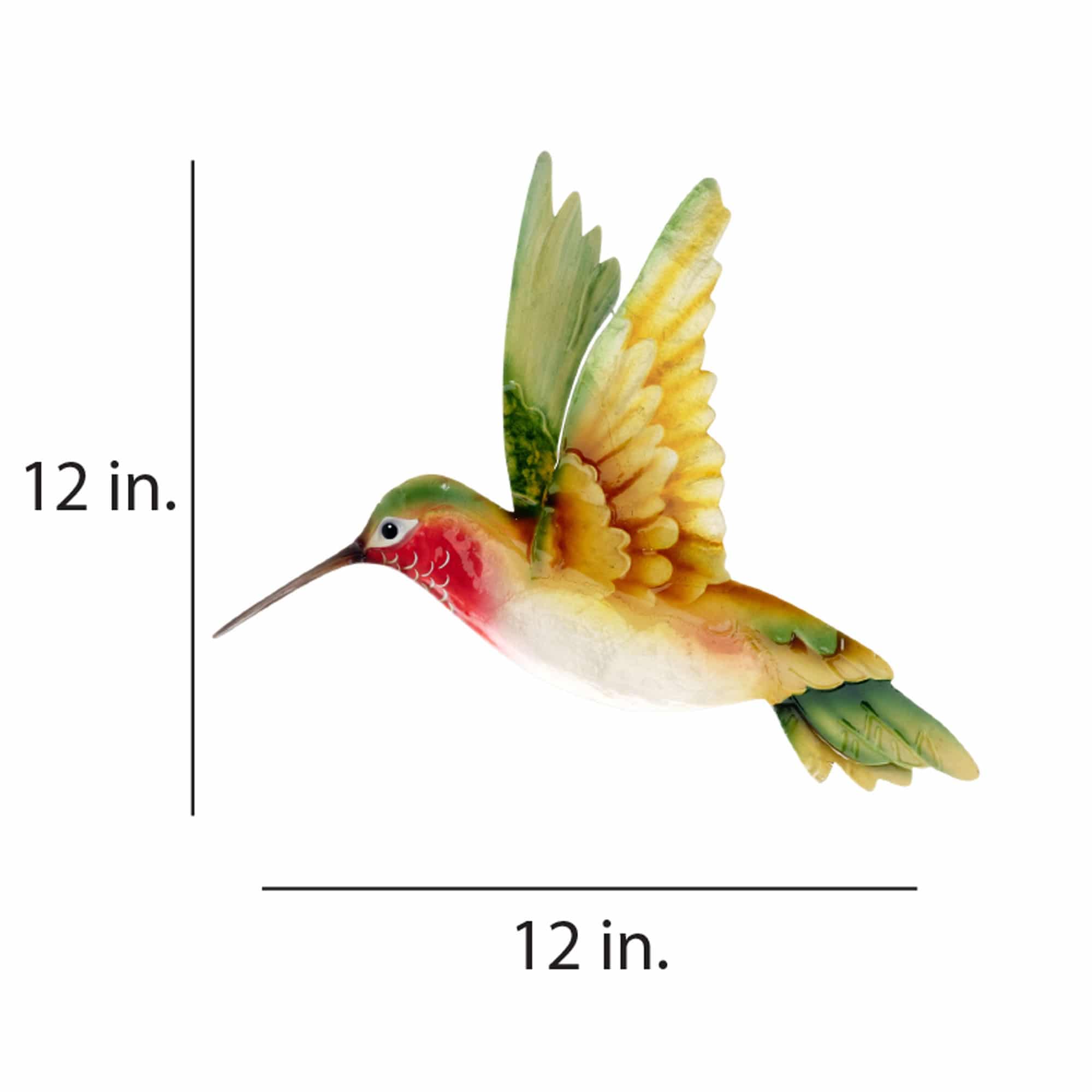 Hummingbird Wall Decor Yellow And Green <br>(Item # m7017) - Image 3