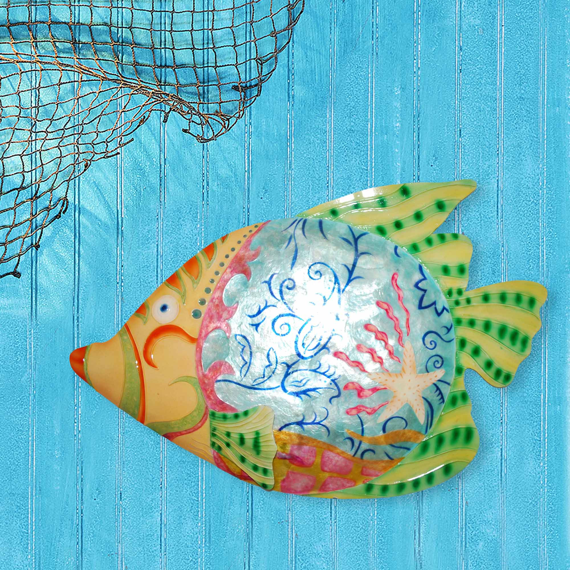 Fish Colorful Wall Decor With Green Accent Medium <br>(Item # m8010) - Image 3