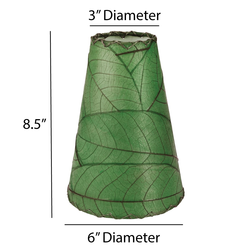 Crafted by the artisans of Eangee Home Design, the Gecko Wall Lamp Combo in green against a clean backdrop, featuring fossilized cocoa leaf shade, abaca rope accents, wrought iron frame, handcrafted.