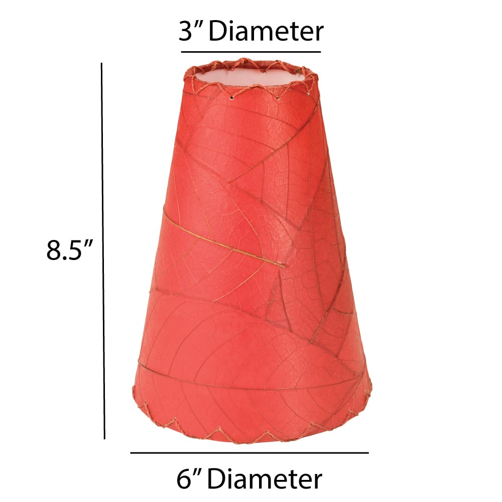 Crafted by the artisans of Eangee Home Design, the Gecko Wall Lamp Combo in red against a clean backdrop, featuring fossilized cocoa leaf shade, abaca rope accents, wrought iron frame, handcrafted.