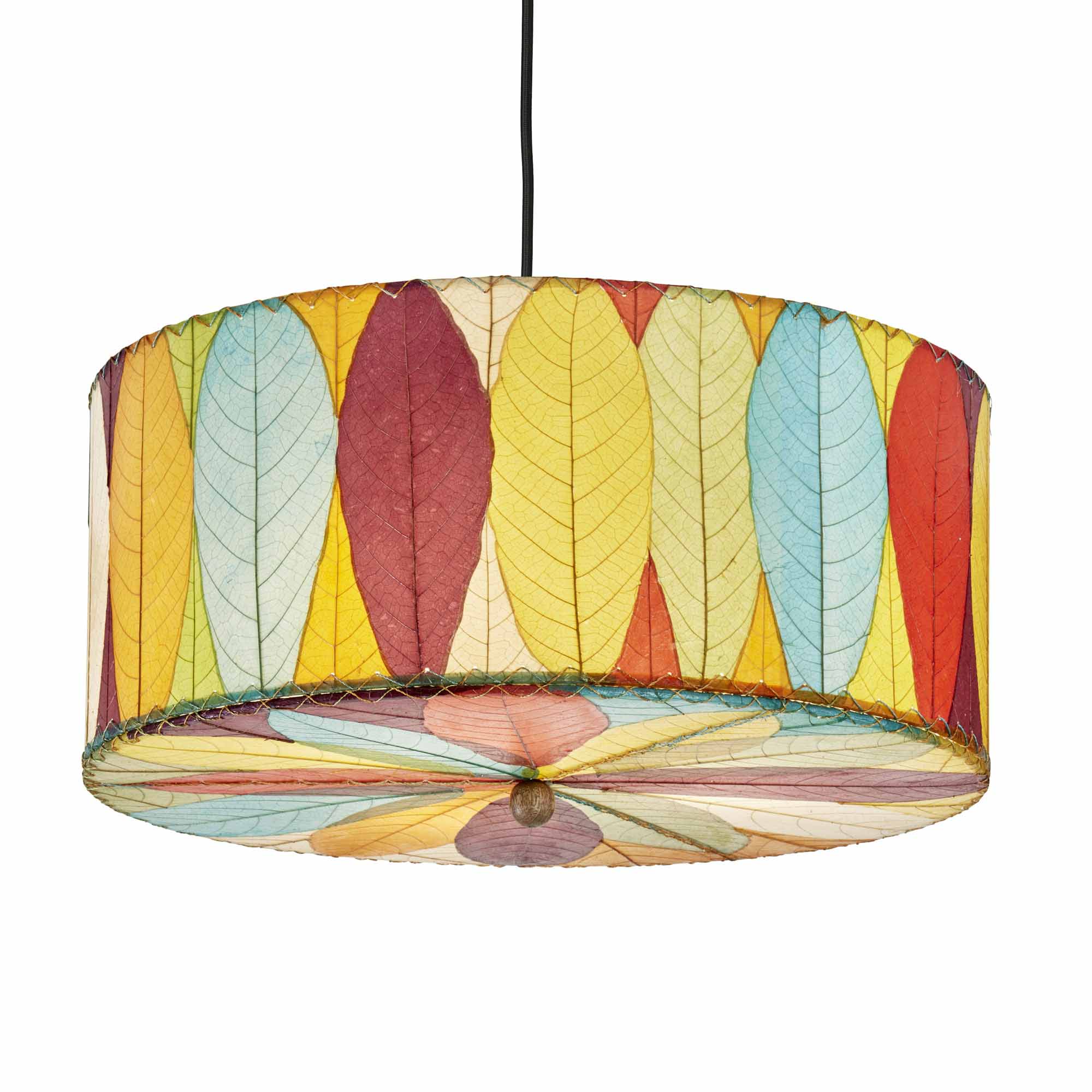Crafted by the artisans of Eangee Home Design, the Drum Pendant 24 Inch in multi color against a clean backdrop, featuring handcrafted detailing, sustainably sourced, handcrafted.
