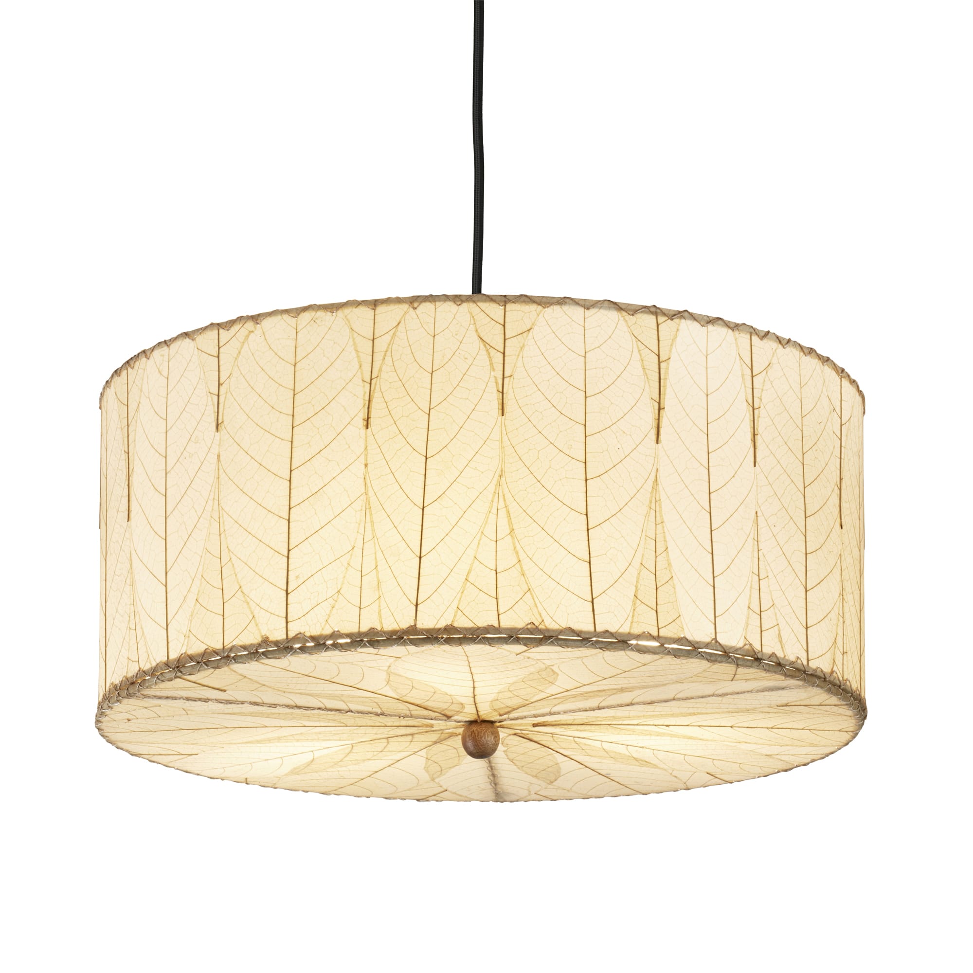 Crafted by the artisans of Eangee Home Design, the Drum Pendant 24 Inch in natural against a clean backdrop, featuring handcrafted detailing, sustainably sourced, handcrafted.
