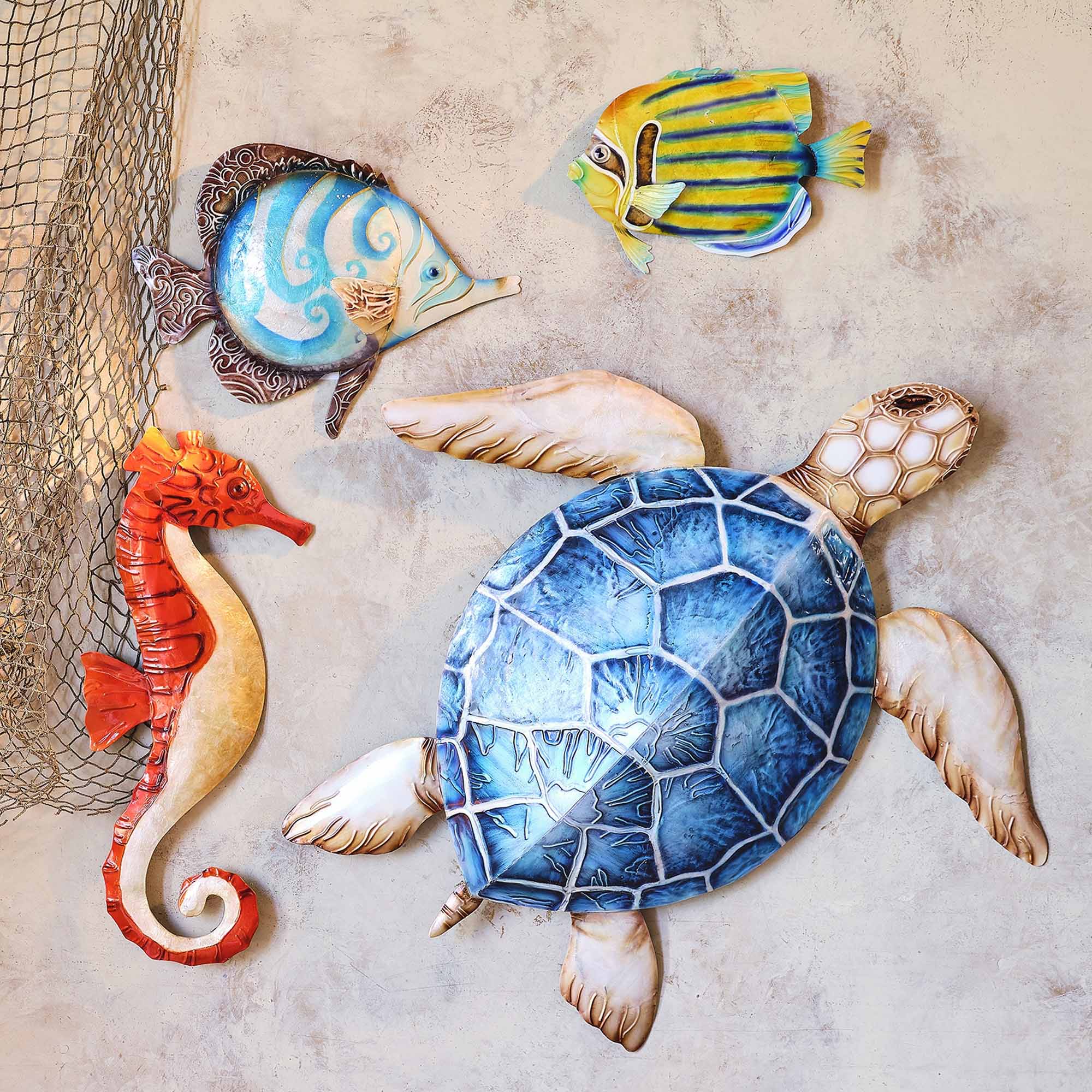 Sea Turtle Small Wall Decor Blue <br>(Item # m8059) - Image 3