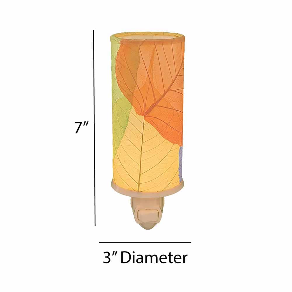Crafted by the artisans of Eangee Home Design, the Cylinder Nightlight in multi color against a clean backdrop, featuring handcrafted detailing, fair trade, eco friendly.
