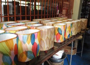 Mini Guyabano Table Lamps in the workshop