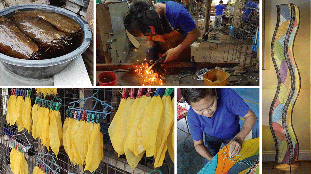 Crafting leaf lamps