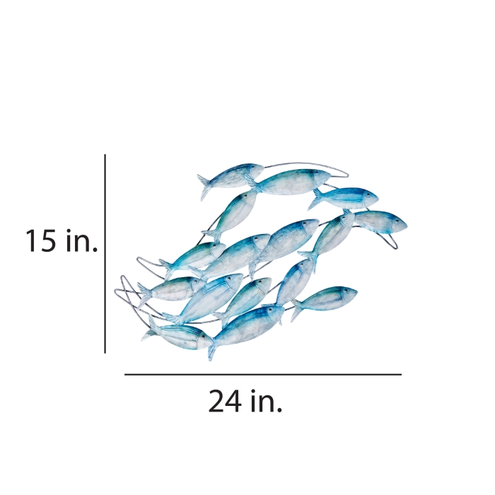 School of Fish Wall Decor Sea Blue <br>(Item # m8400 sb) - Image 2