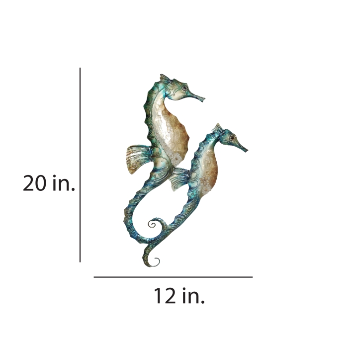 Seahorse Duo Wall Decor Blue <br>(Item # m8500 b) - Image 2