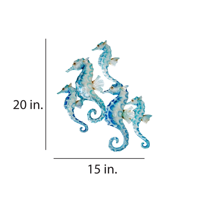 Seahorse Group of Five Wall Decor Blue <br>(Item # m8501 b) - Image 2