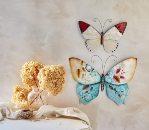 Iridescent butterfly wall decor