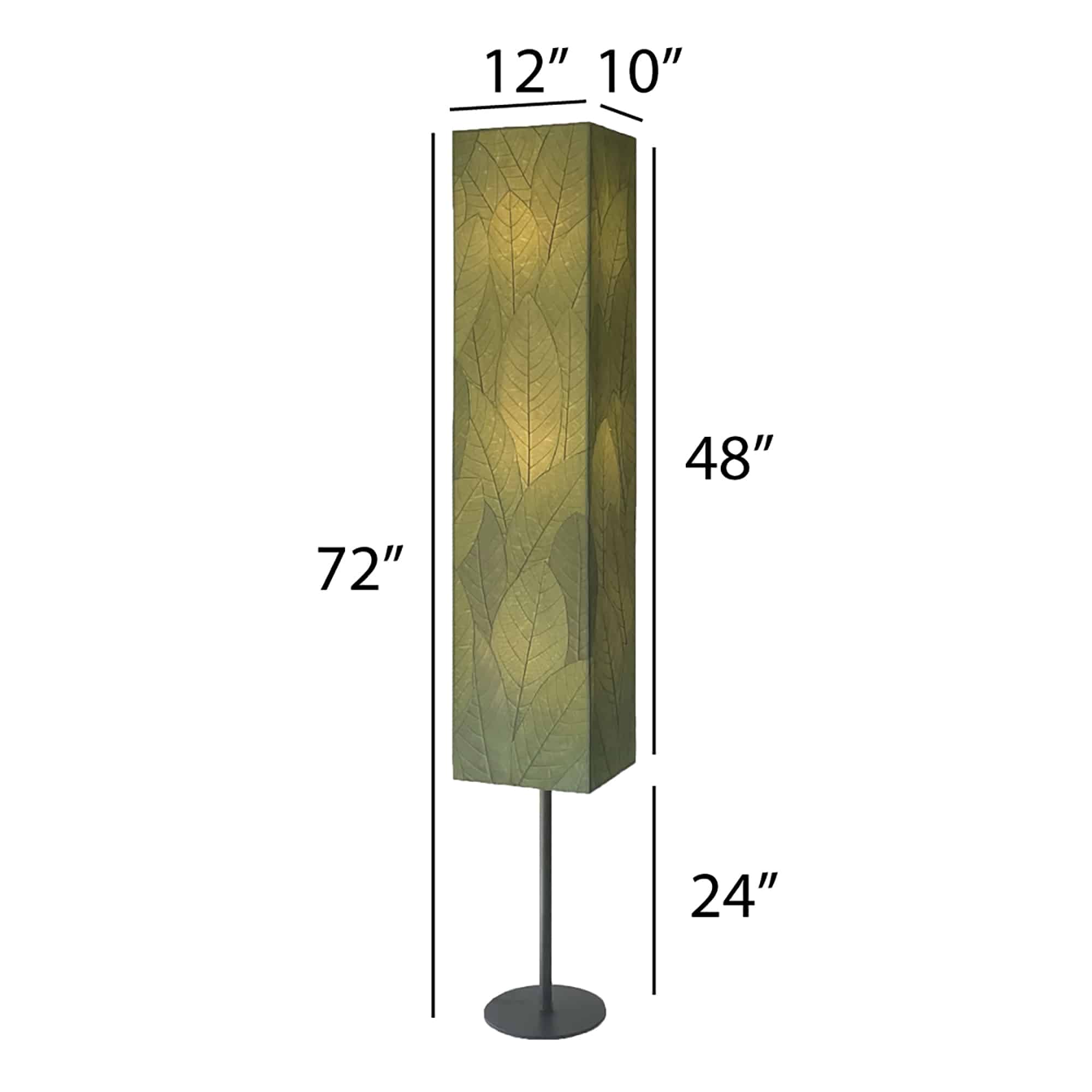 In a sunlit corner of a loft, the Sequoia Giant Floor crafted by the artisans of Eangee Home Design Lamp in green finish by Eangee Home Design stands beside a stack of art books, its fossilized cocoa leaf panels and hand placed natural leaves casting a warm glow that the sequoia giant floor lamp isn't just a lighting piece it's a presence.