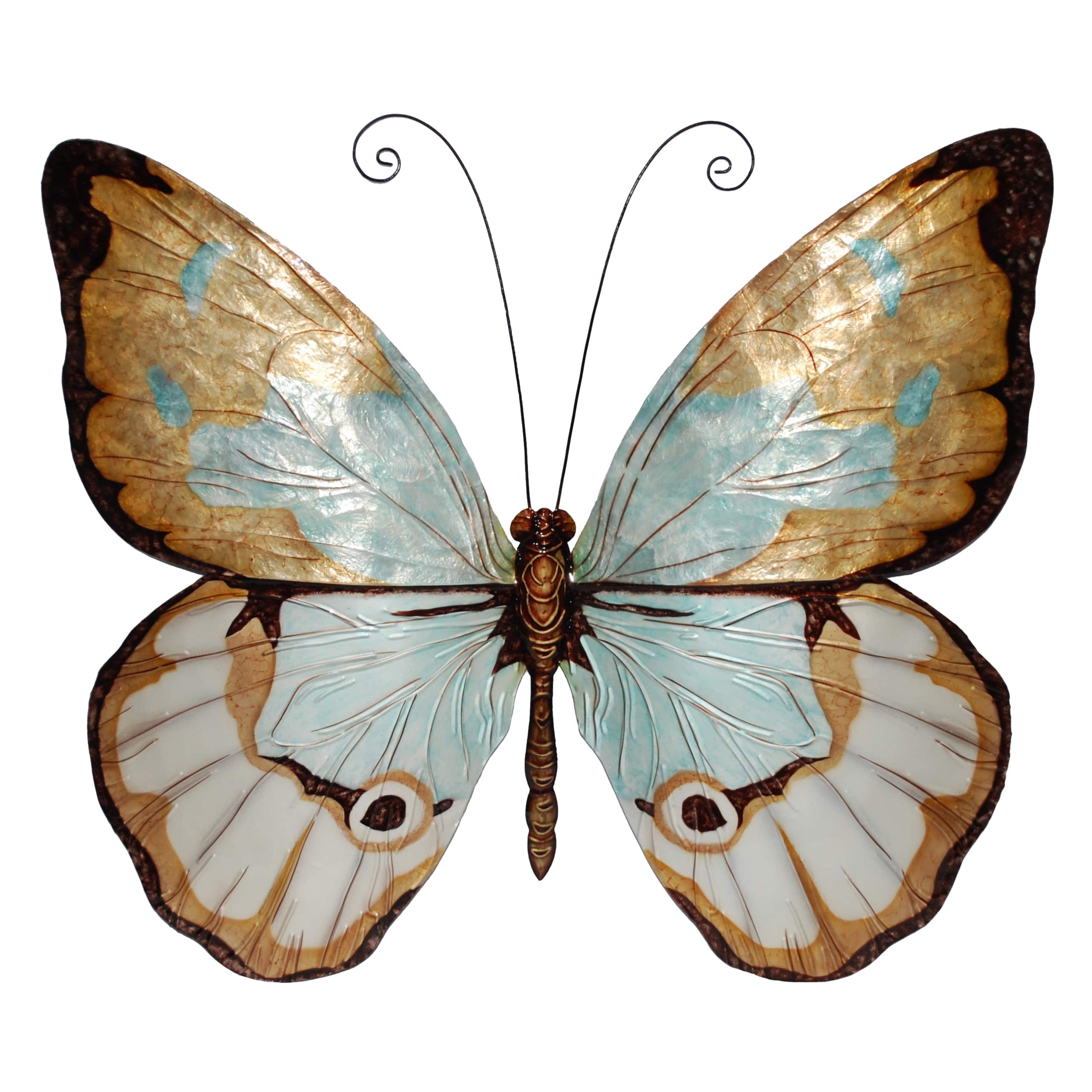 Butterfly Wall Decor Copper With Aqua Large <br>(Item # m2006 l n) - Image 4