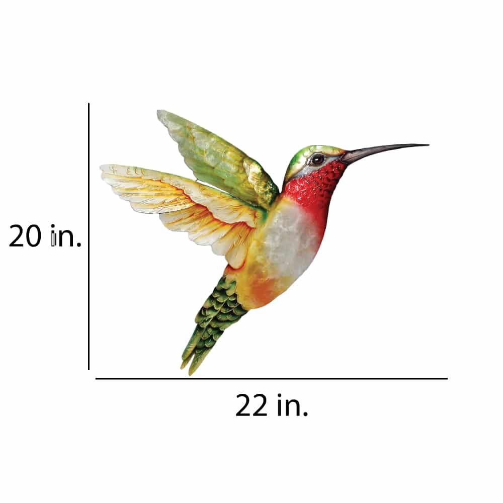 Hummingbird Wall Decor Yellow And Green Large  <br>(Item # m7017 l g) - Image 3