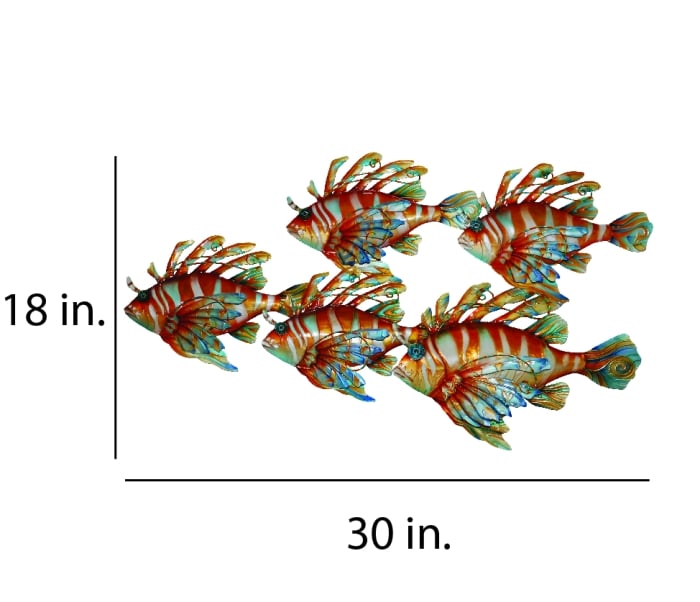Fish Wall Decor Lion Fish Group of 5 <br>(Item # m8405 xl r) - Image 2