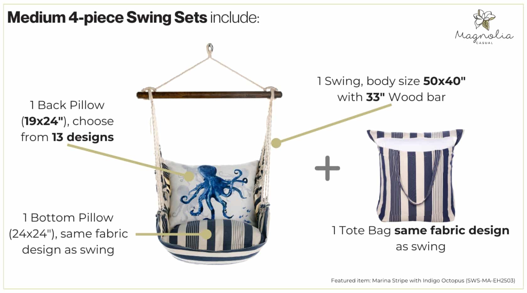 Magnolia Swing Set Includes