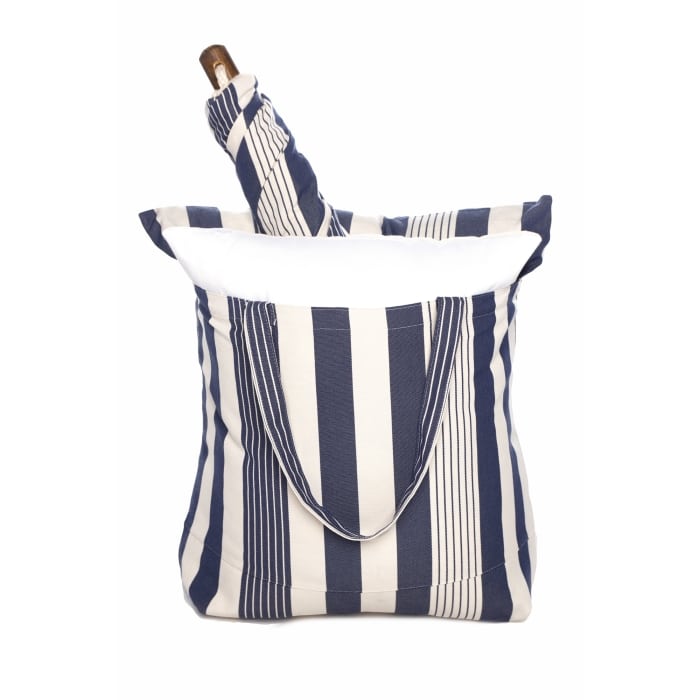 Multi colored outdoor swing crafted by the artisans of Magnolia Casual called the Swing Set 4 piece Marina Stripe w/ Underwater Ballet featuring 100 percent weather resistant fabric, weather resistant polyester fabric, handcrafted shown against a clean backdrop featuring with a stripe motif.