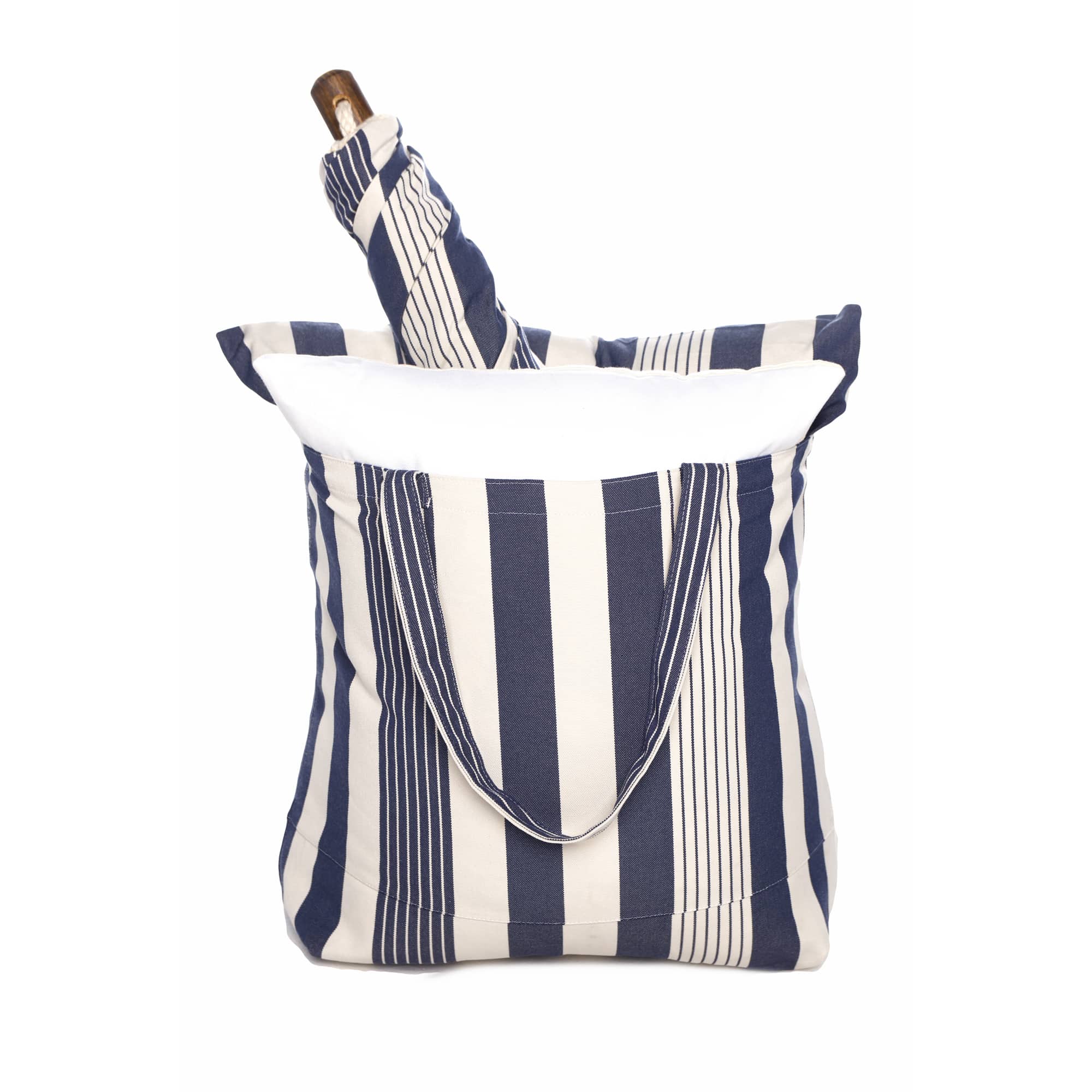 Multi colored outdoor swing crafted by the artisans of Magnolia Casual called the Swing Set 4 piece Marina Stripe w/ Underwater Ballet featuring 100 percent weather resistant fabric, weather resistant polyester fabric, handcrafted shown against a clean backdrop featuring with a stripe motif.