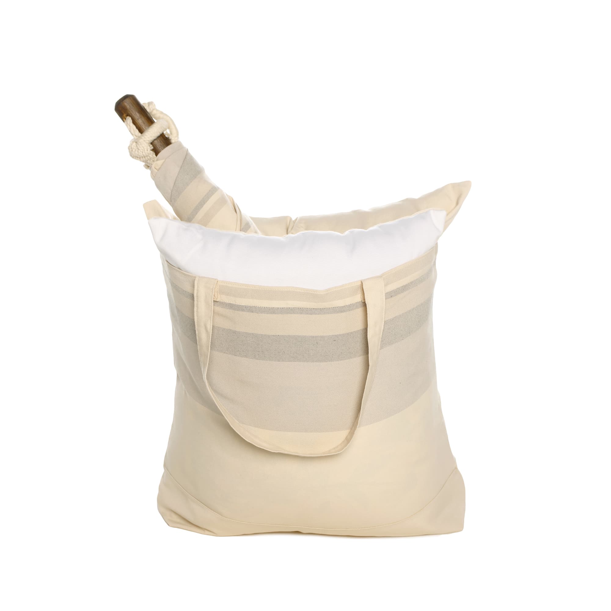 Multi colored outdoor swing crafted by the artisans of Magnolia Casual called the Swing Set 4 piece Magnolia Stripe w/ Wild Animals featuring 100 percent weather resistant fabric, weather resistant polyester fabric, handcrafted shown against a clean backdrop featuring with a magnolia motif.