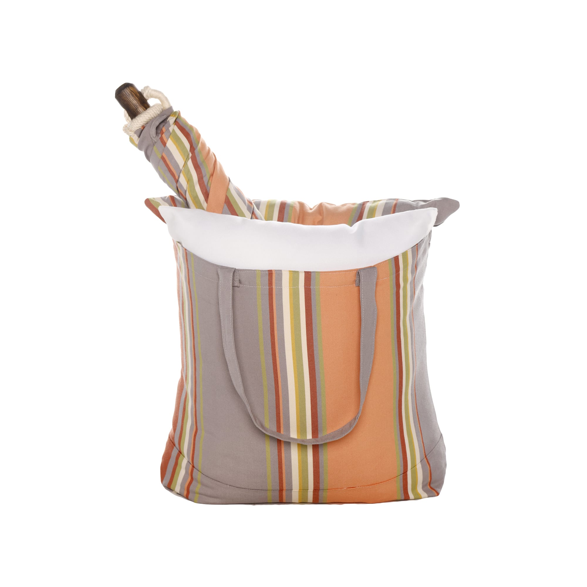 Multi colored outdoor swing crafted by the artisans of Magnolia Casual called the Swing Set 4 piece Serene Sunset w/ Whimsy Butterfly featuring 100 percent weather resistant fabric, weather resistant polyester fabric, handcrafted shown against a clean backdrop featuring with a butterfly motif.